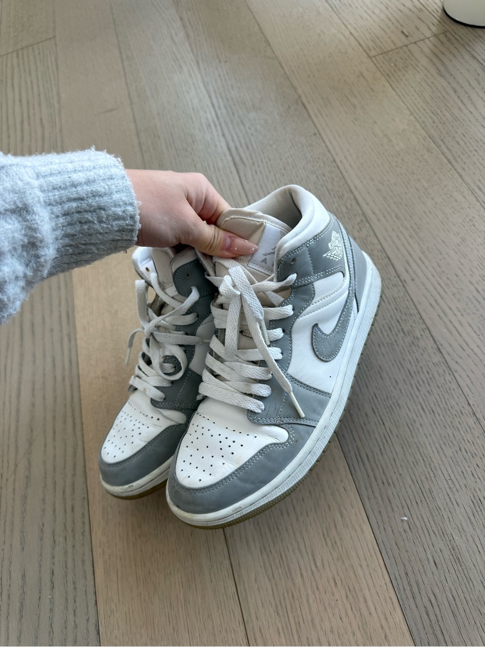 Nike Women's High-Top Sneakers in White and Light Gray